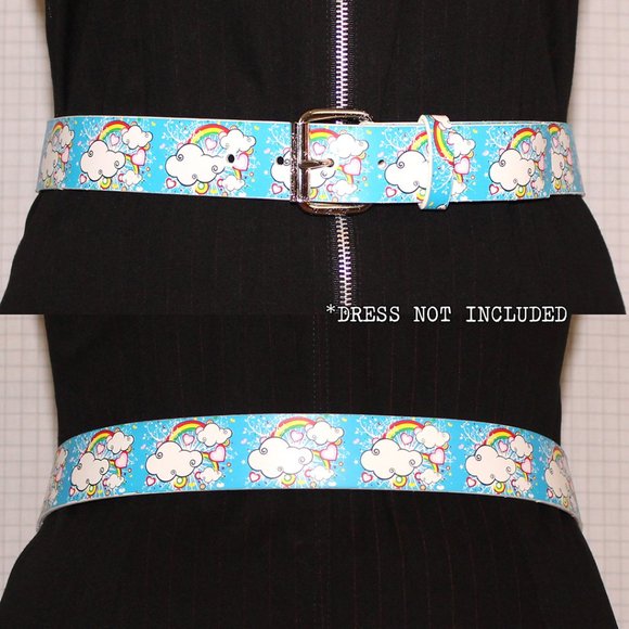 Faux leather clouds and rainbows belt - Picture 3 of 3